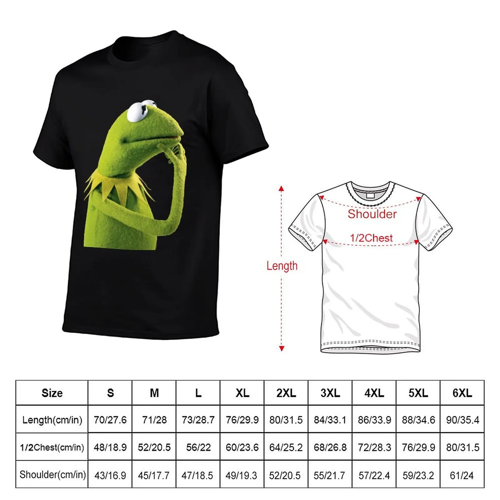 Kermit Contemplating, an aesthetic T-Shirt vintage anime shirt kawaii clothes new edition t shirt for men
