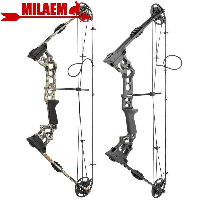 Compound Bow 20-70lbs Adjustable Archery IBO 320FPS Alloy Bow Riser Black Camo High Strength Target Shooting Hunting Bow