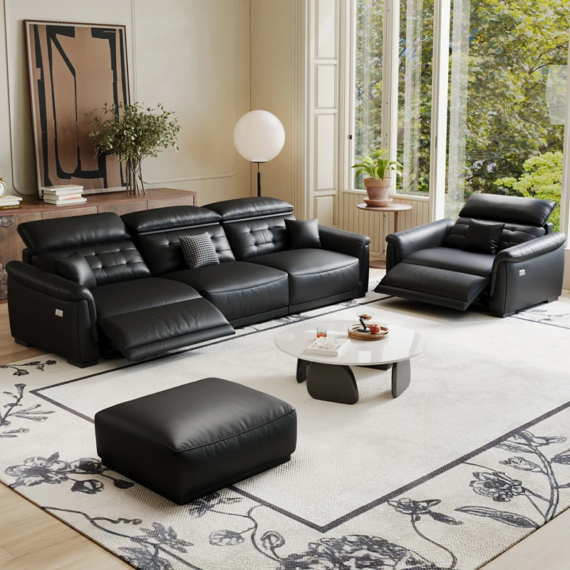 Electric Modern Living Room Sofas Black Lazy Designer Reclining Sofa Lounge Luxury Sofy Do Salonu Home Furniture