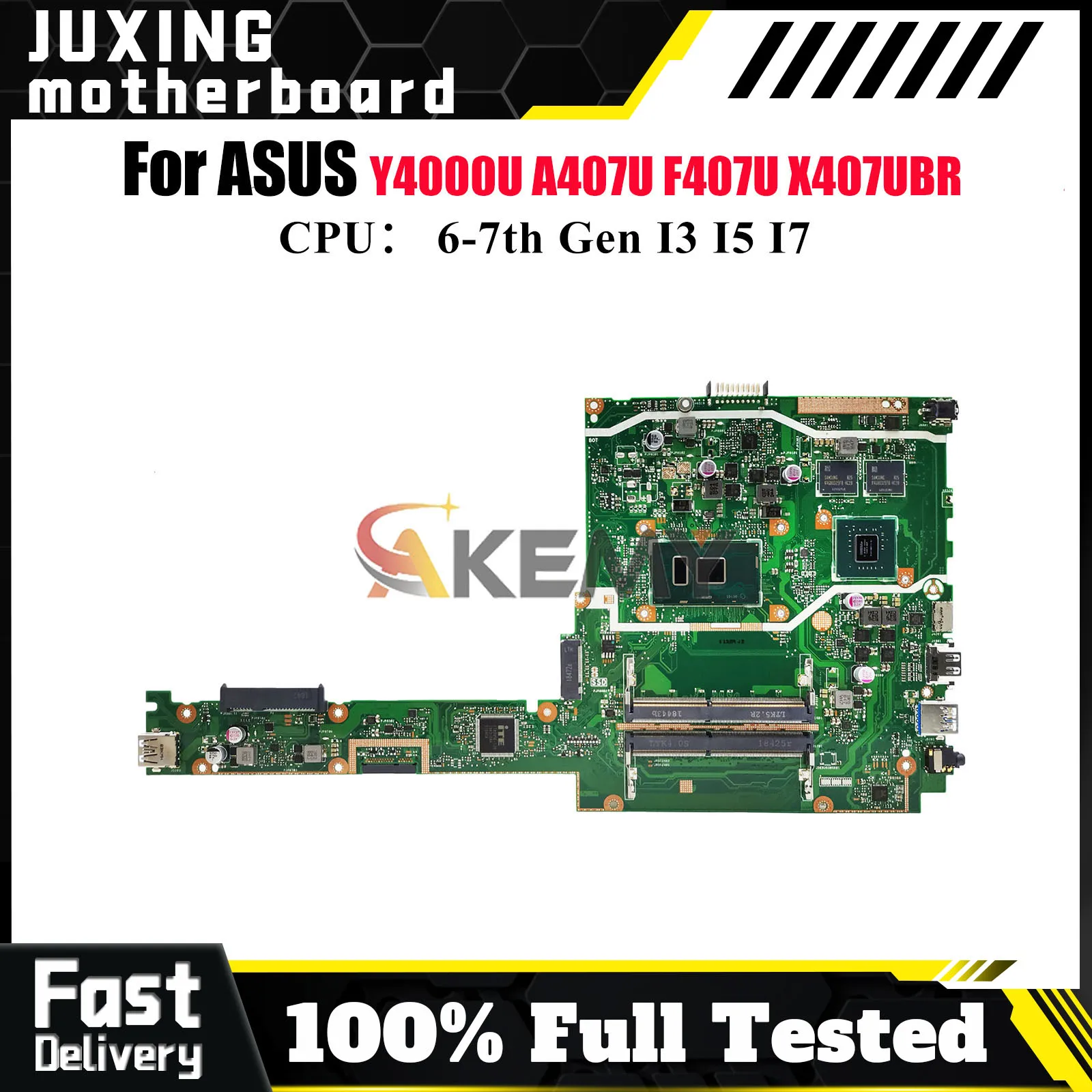 

X407UBR Laptop Motherboard For ASUS VivoBook X407UB A407U X407UAR X407UF X407U X407UV Y4000U F407U Mainboard With I3 I5 I7 CPU
