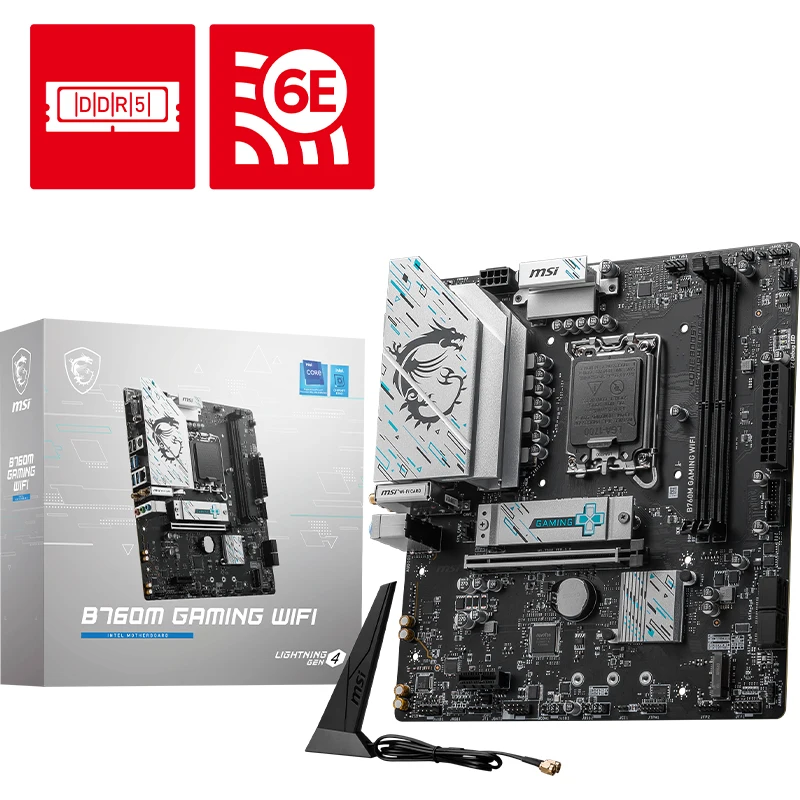 اللوحة الأم MSI B760M GAMING WIFI DDR5 - WiFi 6E، 2.5G LAN، PCIe 4.0، LGA 1700 (Intel 12/13/14th Gen)