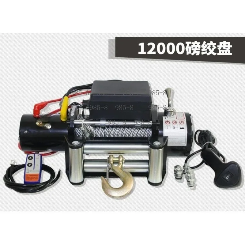 Electromagnetic Brake Electric Off-road Winch for Fire Rescue, 12V 24V 12000lbs 6m/min Car Mounted Winch