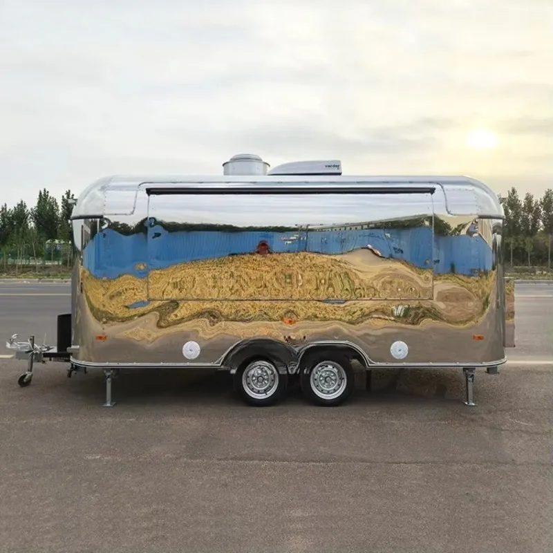 Mobile Fried Food Cart French Fries Chicken Vending Trailer with Deep Fryer for Street Food Sale