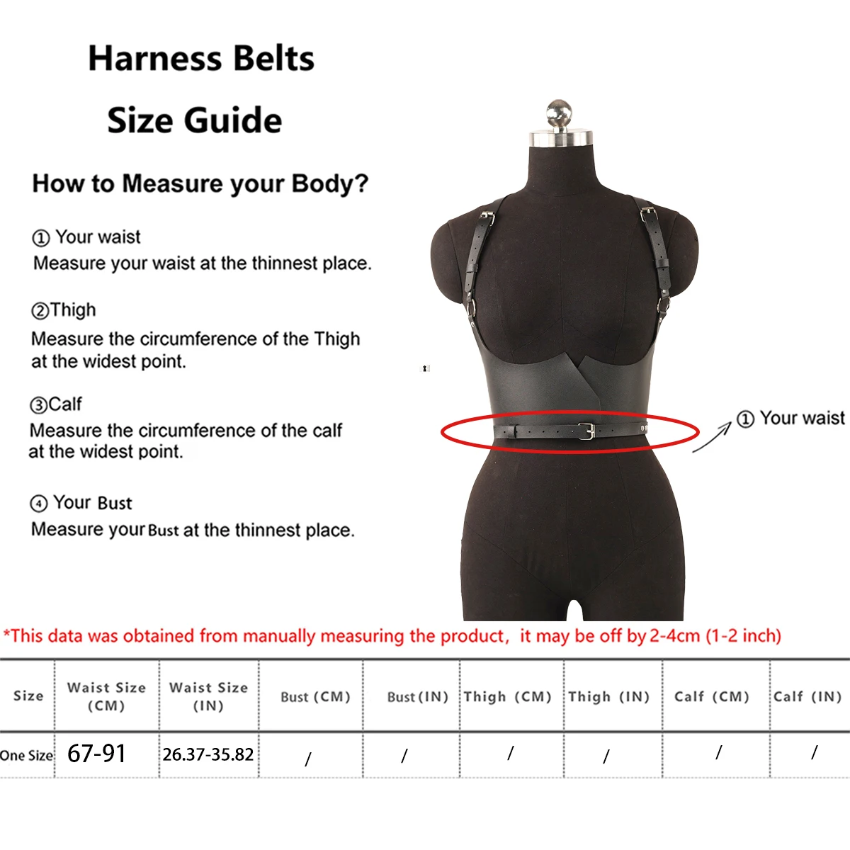 Women Fashion Belt Street Style Corsets Waist-to-Shoulder Leather Body Harness Wide Belt Suspenders Goth Clothing Accessories