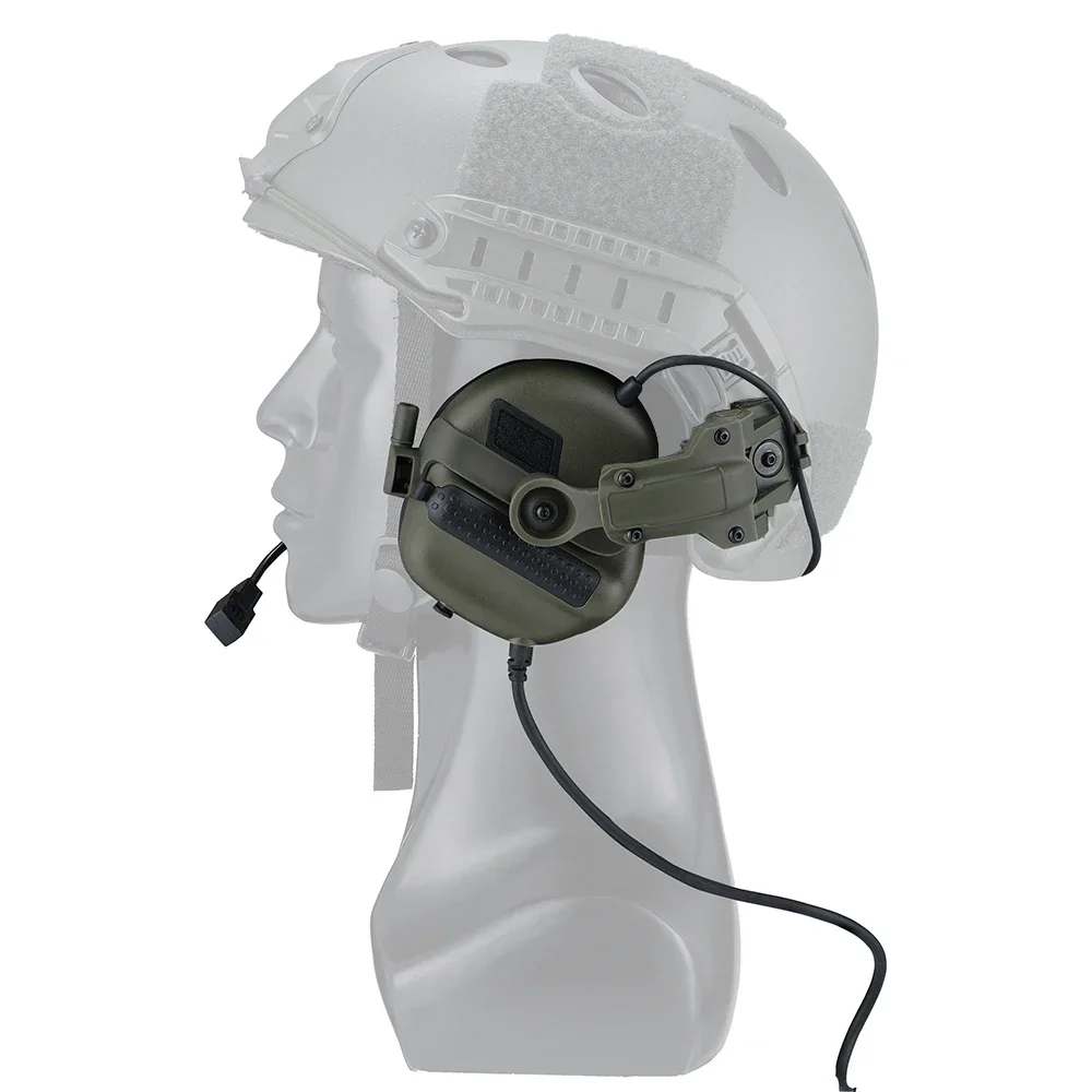 Orejeras de tiro Airsoft F30, casco táctico, auriculares, Protector auditivo electrónico equipado con riel ARC