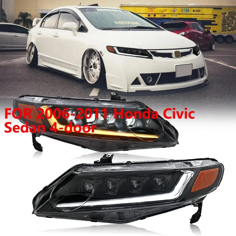 

Для Honda Civic Sedan 2006-2011 годов 4-дверный, 1 комплект светодиодных фар в сборе с DRL