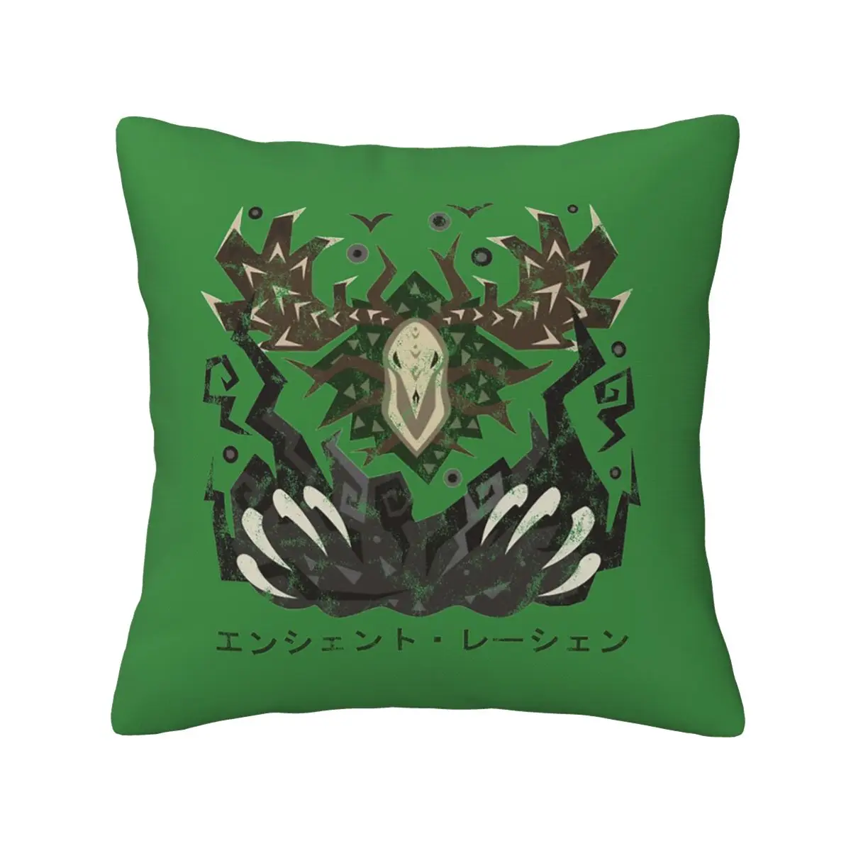 

Monster Hunter World Ancient Leshen Kanji Icon Soft Cushion Cover Decoration Pillow Case Cover for Home Double-sided Printing