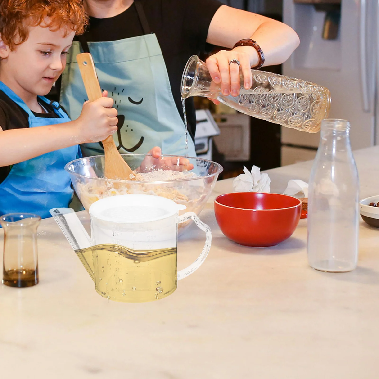 

Oil Pot With Strainer Clear Cooking Oil Container Kitchen Grease Holder Fat Separator For Oils Vinegars Storage