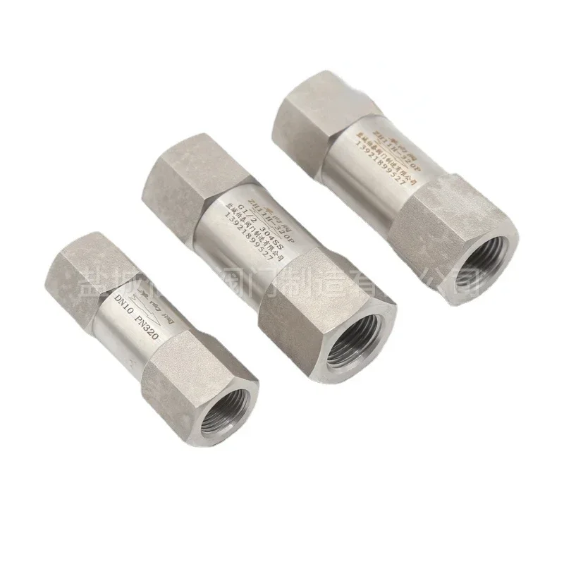 1/4" 3/8" 1/2" 3/4" BSPP NPT Female 304 Stainless Steel Spring Non-return One Way Check Valve 4500 PSI High Pressure
