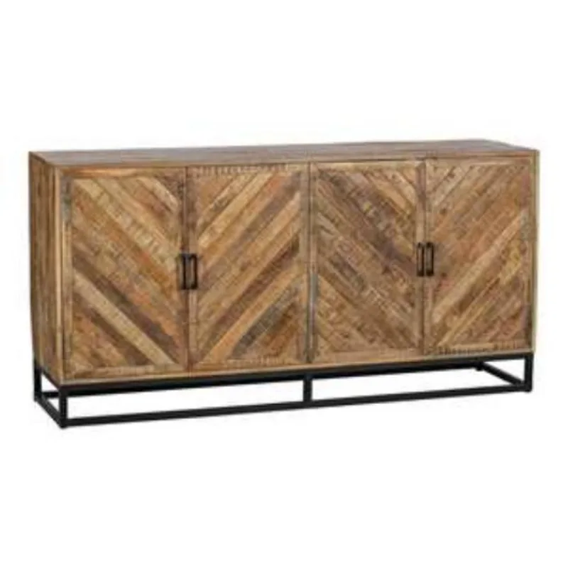 Wooden sideboard, wooden accent cabinet, iron sideboard, buffet kitchen, dining room, living room, hotel home, bar entrance