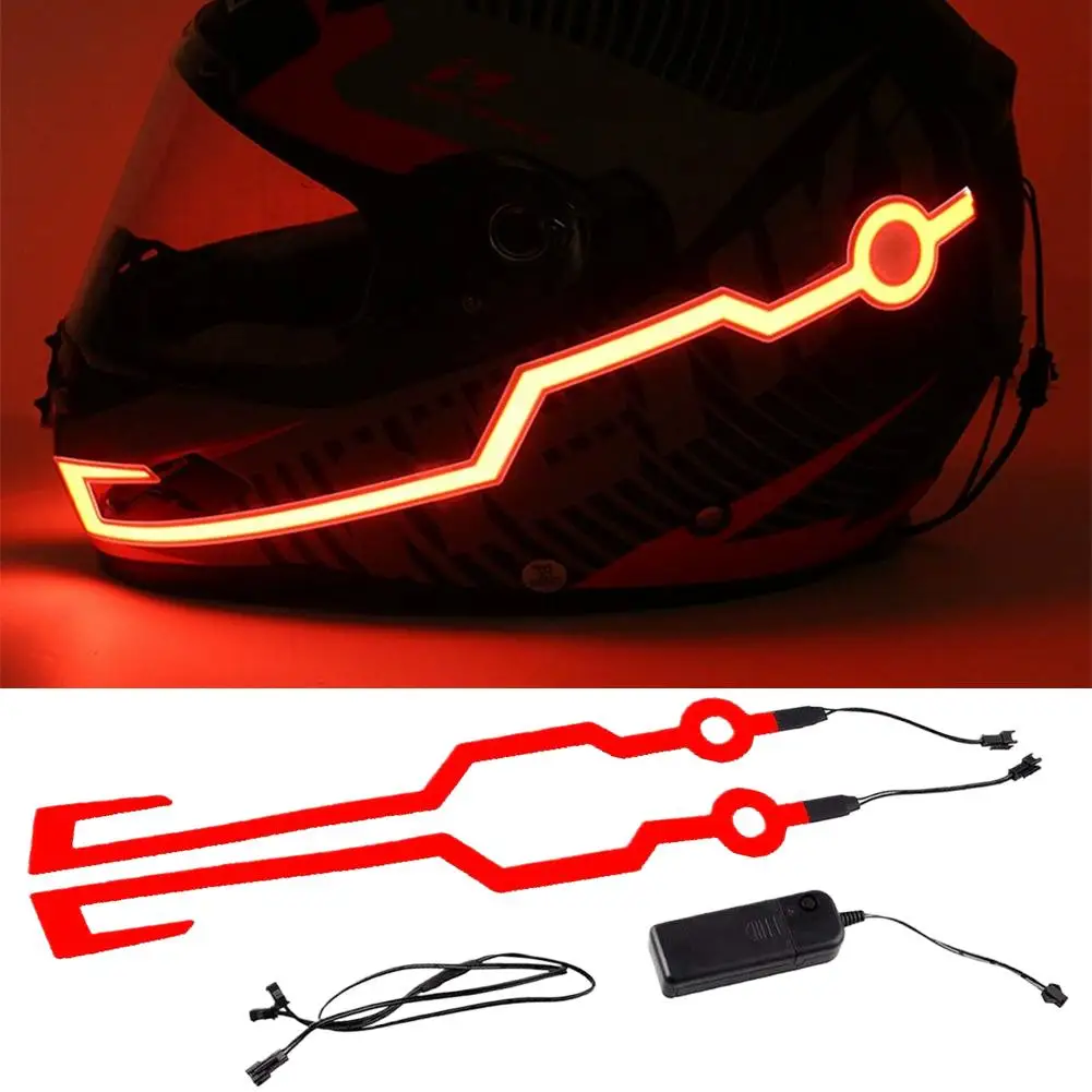Cycling Motorcycle Helmet LED cold light Self-adhesive Reflective Luminous Sticker Strip Modified Waterproof Decoration