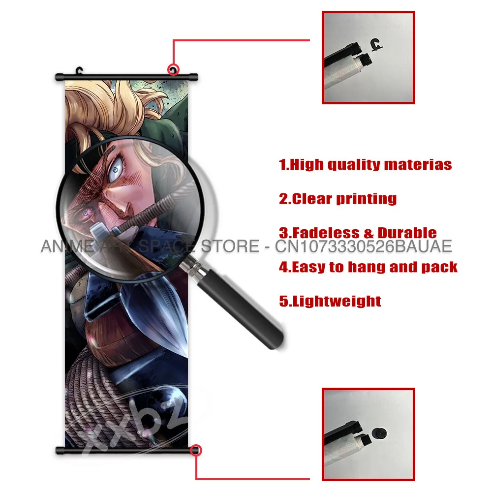 Vinland Saga Opknoping Schilderij Thorfinn Karlsefni Anime Decoratieve Poster Leif Ericson Room Decor Scroll Foto Cartoon Wall Art