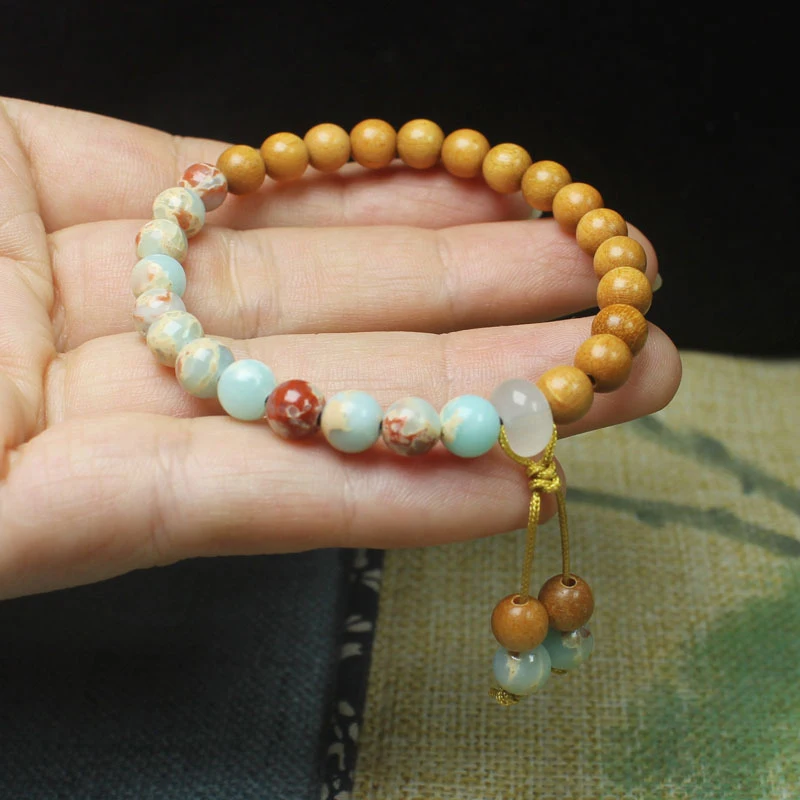 

Sandalwood 6mm Shoushan Stone Bracelet for Women, DIY Buddhist Beads and Jewelry