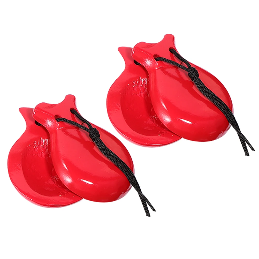 Castañuelas de madera, instrumentos de percusión pequeños, juguetes de ritmo Musical español, dedo para niños
