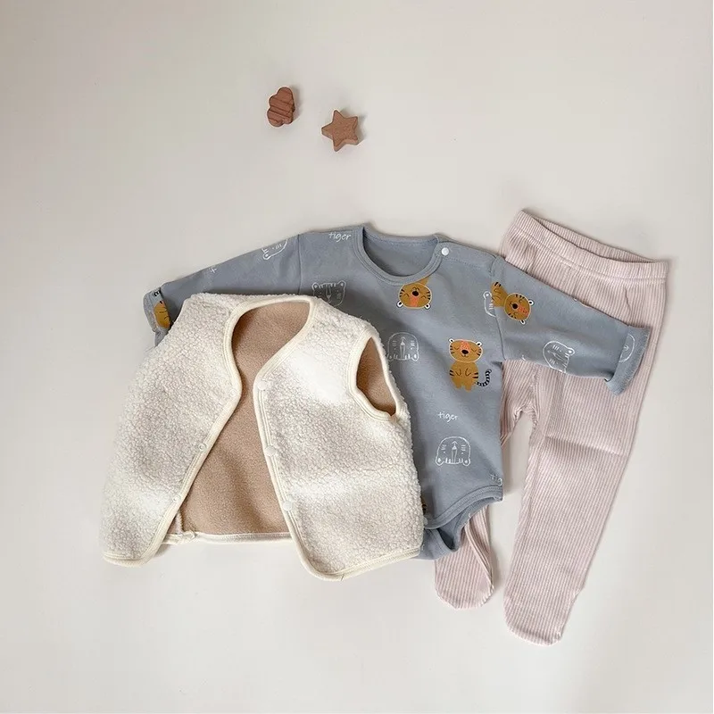 Baby Girl Boy Sheeplike Fleece Waistcoat Spring Autumn Winter Infant Toddler Child Vest Sleeveless Outwear Baby Clothes 0-2Y