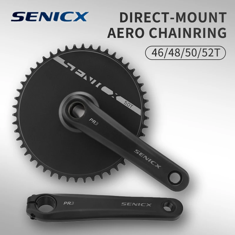 

SENICX PR3 Direct-Mount Road Bike Crank Hollow 170mm 46T-52T Aluminum NW Single Aero Solid Chainring 8-12S 24mm Bicycle Cranks
