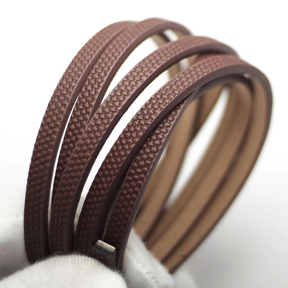 

46inches Braided Embossed Brown Leather Strip,5mm Synthetic Jewelry Cord,Bracelet Cord Crafting Material,Crafting Supplies
