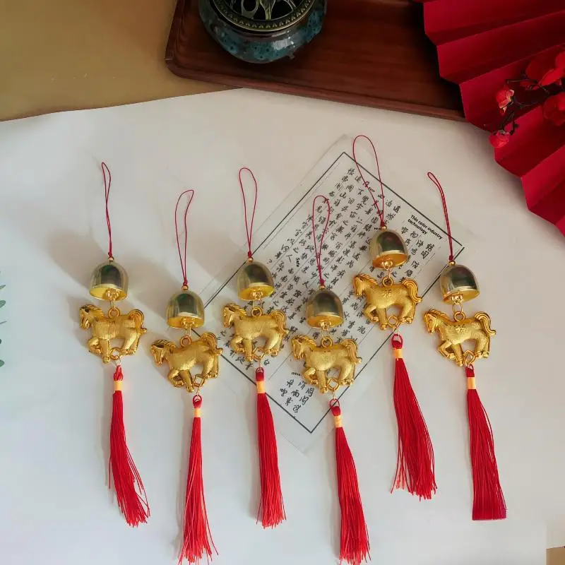 حار 1 قطعة 2026 سنة الحصان الرياح الرنين قلادة حبل طويل الحلي لباب السيارة ديكور المنزل محظوظ سحر معلق الديكور 23 سنتيمتر #5