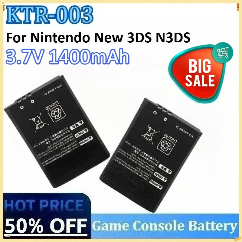

New KTR-003 3.7V 1400mAh High Quality Rechargeable Games Console Battery for Nintendo 3DS N3DS New 3DS Replacement Batteries