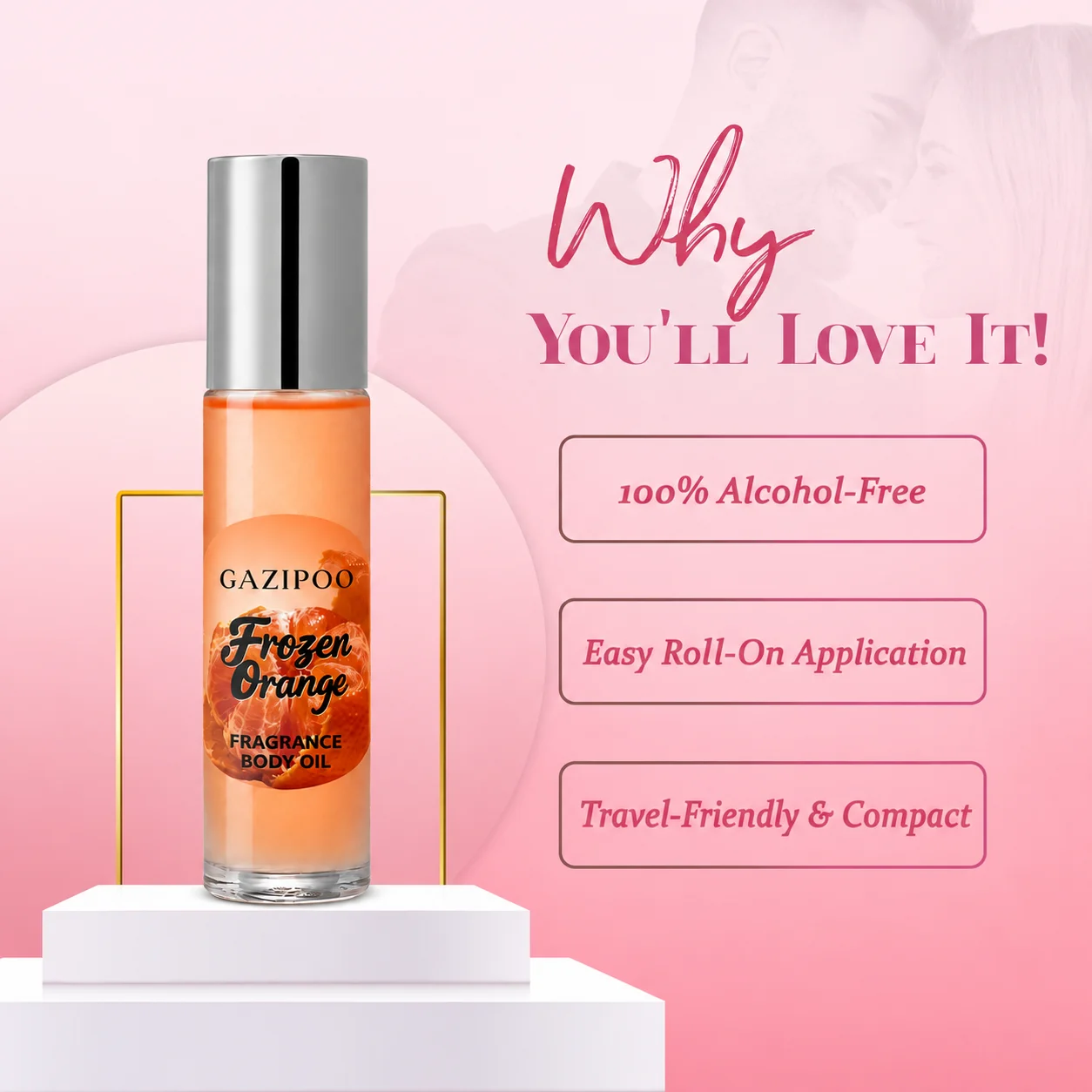 10ml Frozen Orange Pheromone Oil - Fresh Citrus Subtle Perfume Oil, Original Eau de Toilette Traveling or Dating Bathroom Use
