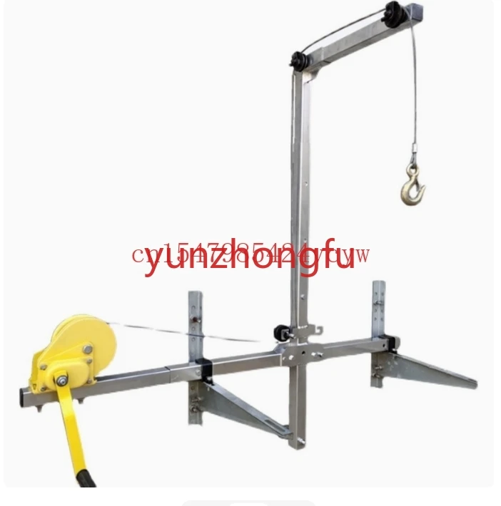

Folding Self-locking Manual Winch Assembly Air Conditioner 10/15/2M Galvanized External Lifting Tool Crane