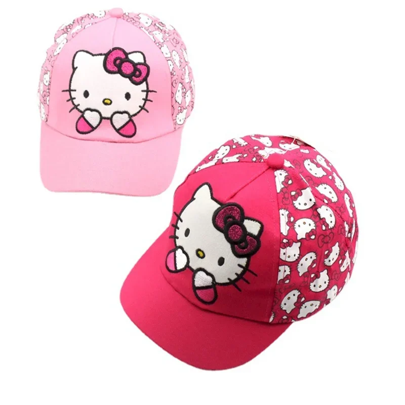 Sanrio Hello Kitty Cartoon Bordado Chapéu de Beisebol, Chapéu Infantil, Moda Anime, Brinquedo, Sombrinha Chapéus, Bonito, KT Gato, Língua de Pato, Presentes