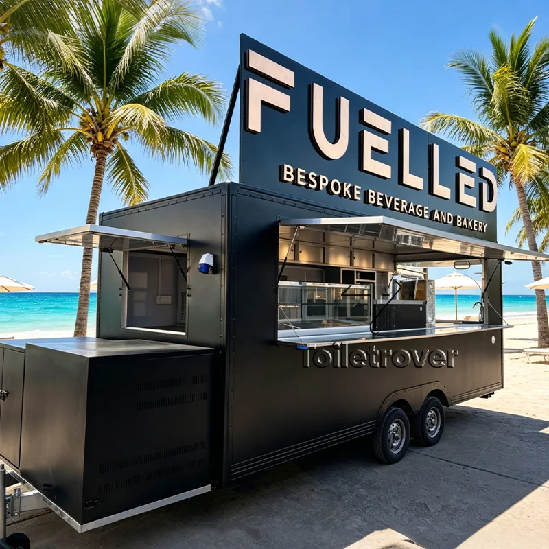

Outdoor Mobile Food Cart Fast Food Trailer Fully Equipped Food Truck Trailer Ice Cream Food Truck with Concession Window