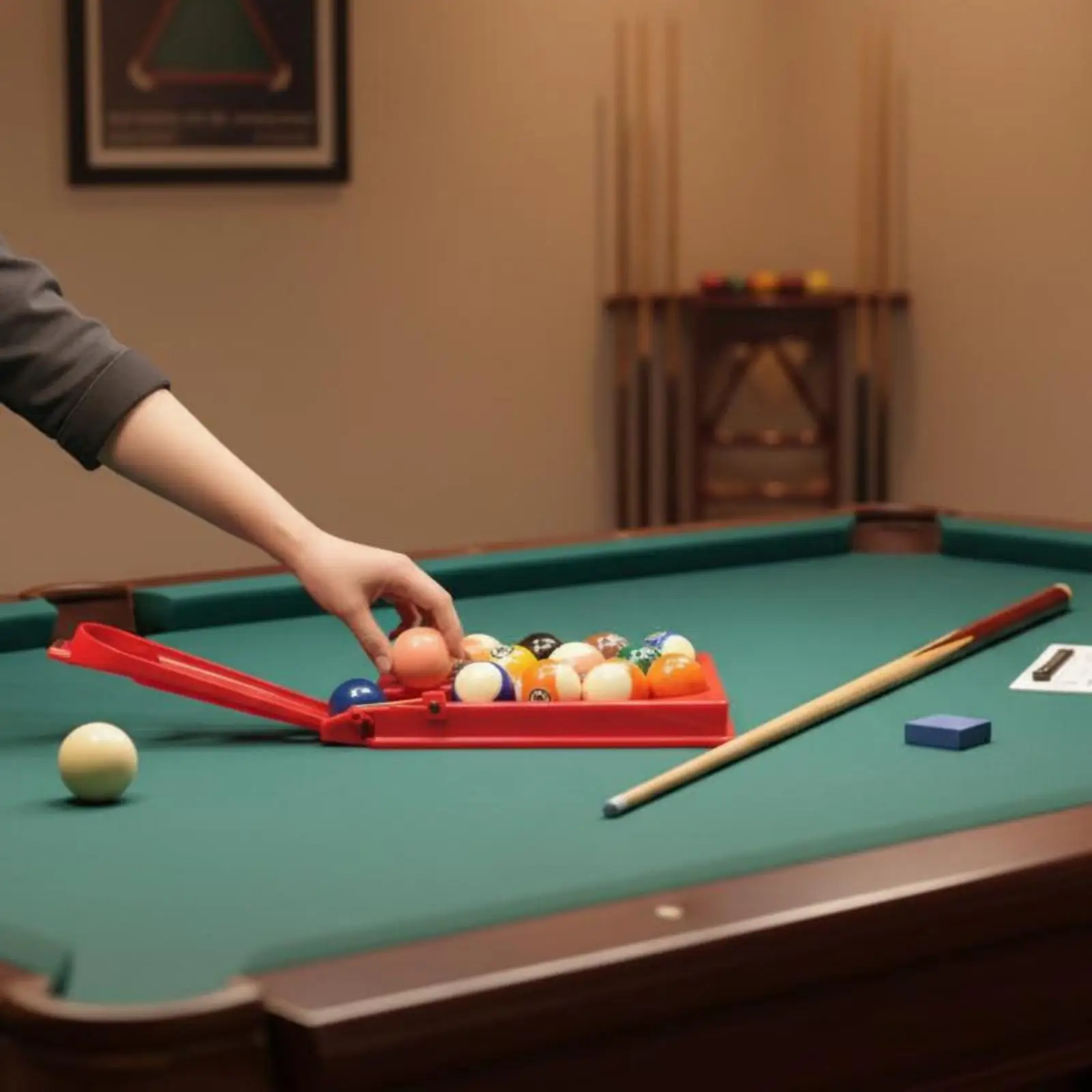Snooker Training Automatic Billiard Rack Handle Lift Device Resin Orderly Setup for Game Practice Routine