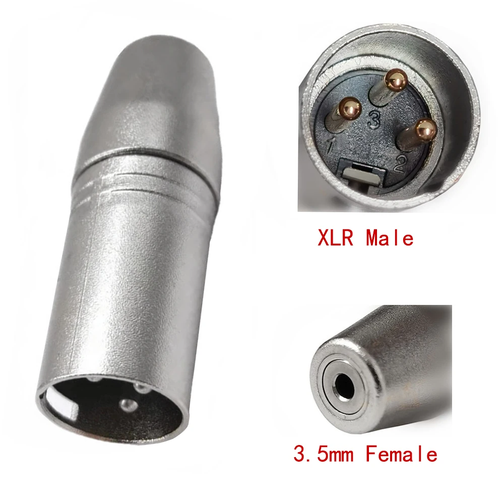 1 sztuka XLR 3 Pin męski do 3.5mm Adapter Audio żeńskie gniazdo do XLR dla głośników mikrofonowych konsole wzmacniacz XLR złącze