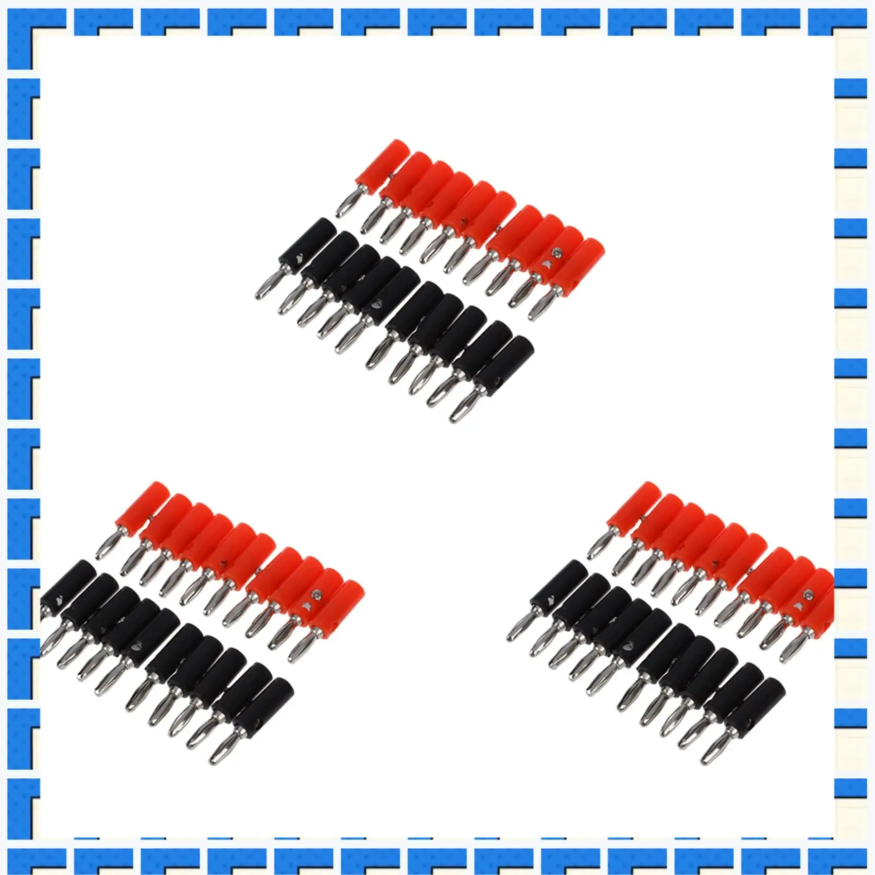 

ABNG 60Pcs Silver Plated Connector Audio Banana Speaker Plug