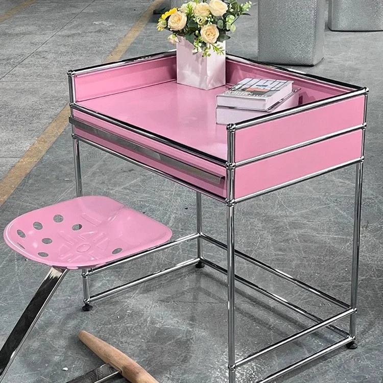Makeup table Bedroom desk Computer desk Stainless steel corner table Locker