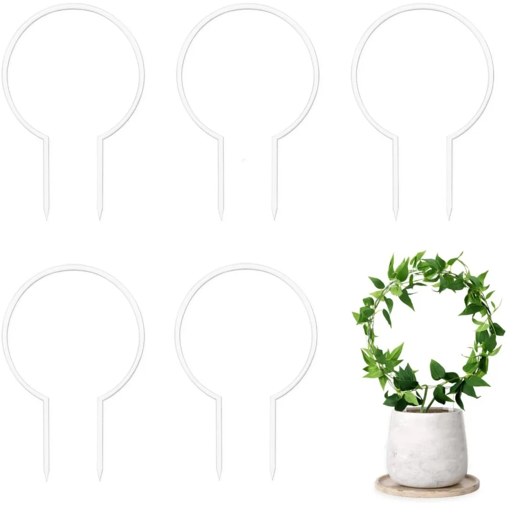 

1pcs Small Transparent Plant Trellis Plastic Round Plant Support Frame Plant Accessoriess Indoor