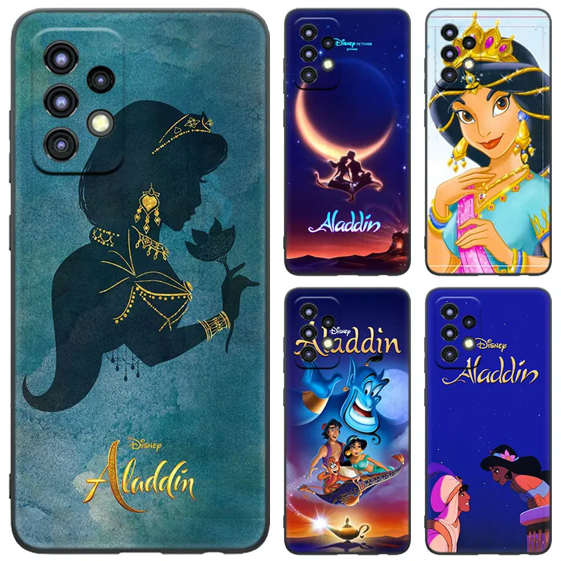 Aladdin lamp Jasmine Case For Samsung Galaxy A04S A12 A22 A32 A50 A51 A70 A71 A73 5G A03 Core A20E A21S A31 A41 Black Cover