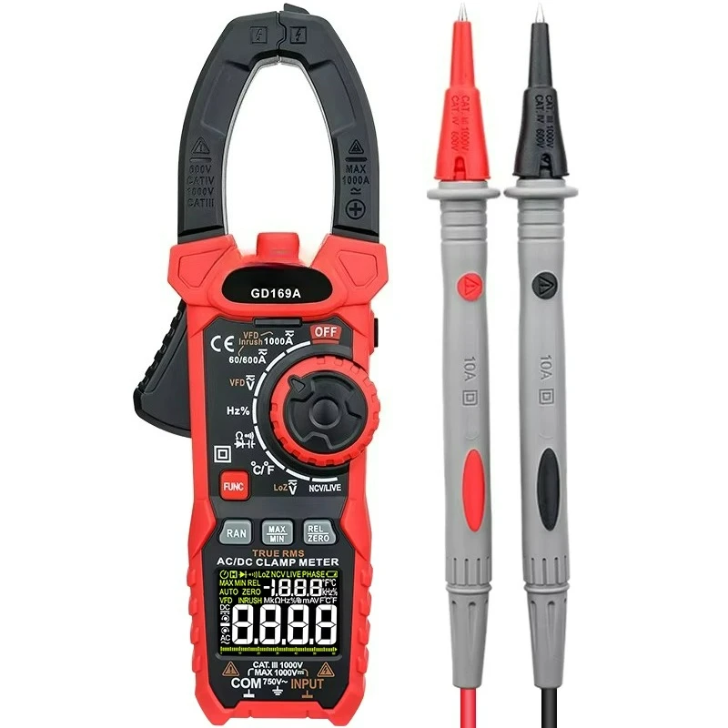 

Amp Meter Clamp AC/DC,1000A True RMS Multimeter Tester, 6000 Counts,with Temperature, NCV, LPF, Voltage and Current Test