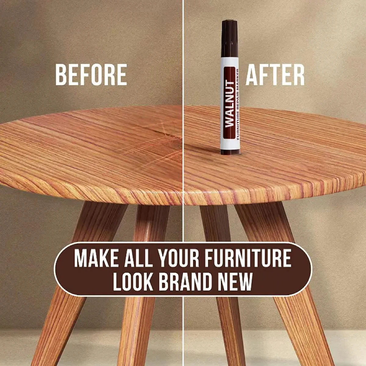 Set of 6 Wood Furniture Repair Pens, Woodworking Markers For Scratch Fix, Laminate Parquet Floor Touch Up, Wood Restore