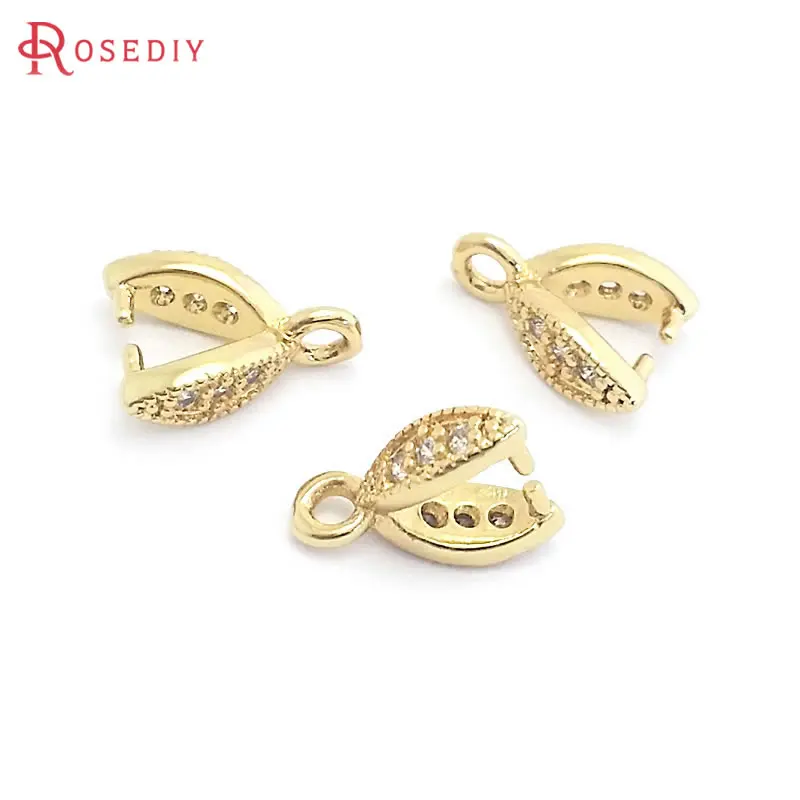 10pcs 18k צבע זהב פליז וזרקון עץ תליונים מחבר אביזרים מלודי באיכות גבוהה רודידי-אתר רשמי