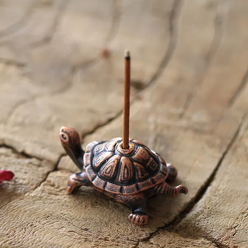 1Pcs Mini Metal Turtle Shape Incense Stick Meditation Buddha Sandalwood Stick Holder Funny Animal Incense Holders Home Decor