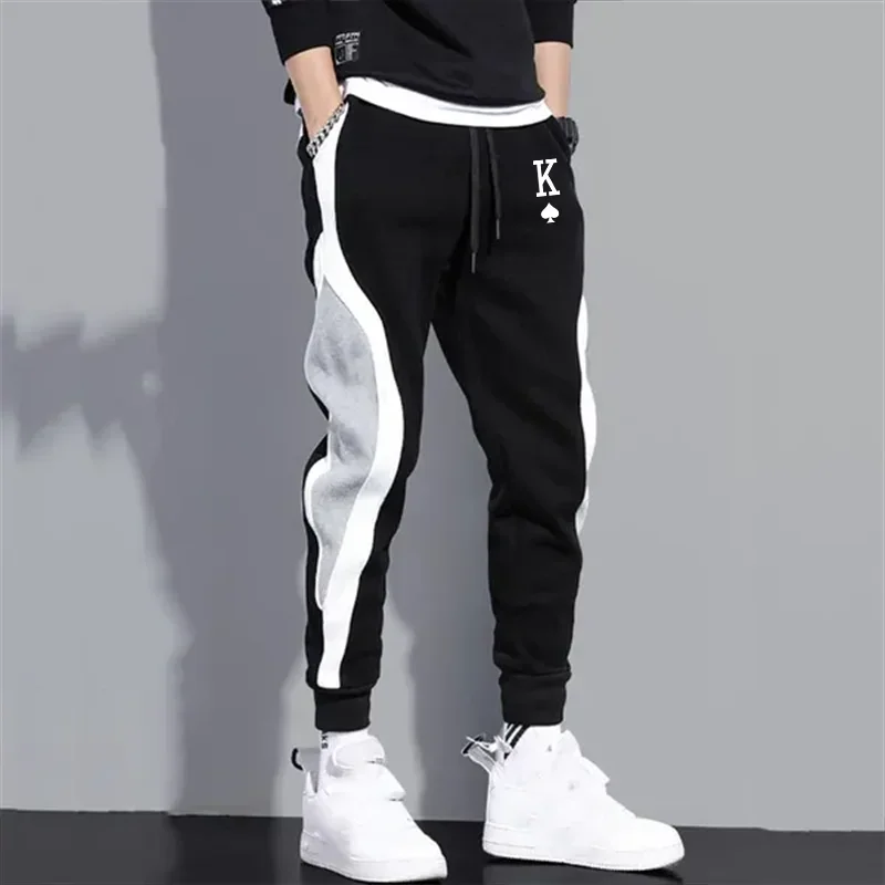 Spring and autumn running trousers men's hot-selling fashion splicing sports pants outdoor jogging casual trousers M-5XL