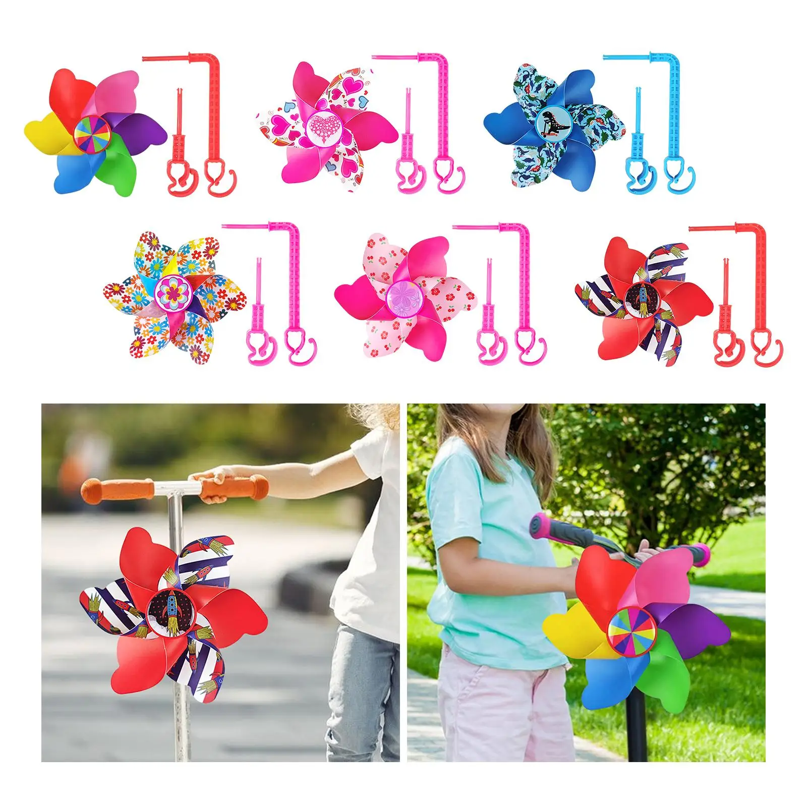 

Children's Bicycle Handlebar Pinwheel Colorful Scooter Toy Funny Riding Cute 3D