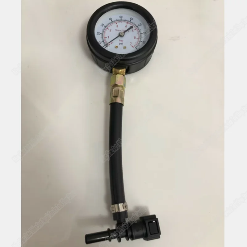 Quick Connected Fuel Injection Pump Pressure Tester Gauge With Valve 0-100PSI