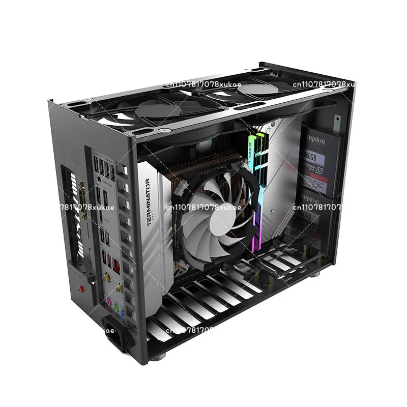 Mini 7.82L Aluminum Alloy Computer Chassis PC Cases Black Silver Air Cooling Suit For Dual Slot Discrete Graphics Card