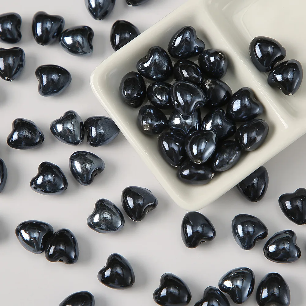10PCS Dopamine Ceramic Beads For Jewelry Making Bright Love Beads Necklace Bracelet Craft DIY Supplies