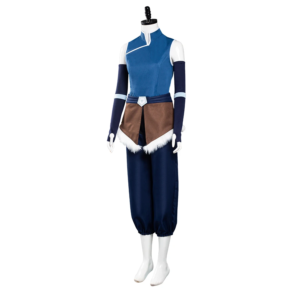 Erwachsene weibliche Korra Cosplay Kostüm Gürtel Anime Cartoon Cosplay Air bender Kostüm Frauen Arm guard Full Set Halloween Anzüge