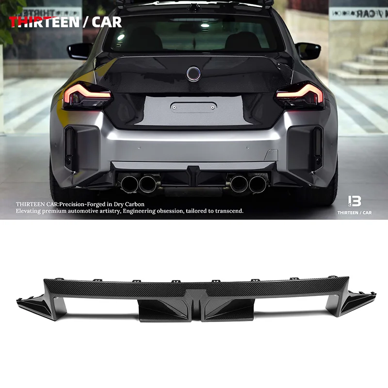 Divisor difusor de parachoques trasero de fibra de carbono seco Prepreg de alta calidad estilo CS para BMW G87 M2 2023 + difusor trasero de espiga lateral