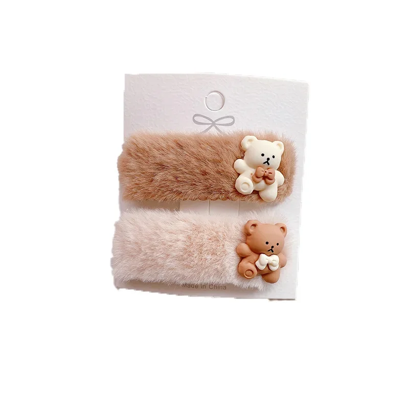 Épingles à cheveux souples pour bébé fille, épingles à cheveux mignonnes, épingles à cheveux ours et étoile Kawaii, cordon pour enfants, accessoires