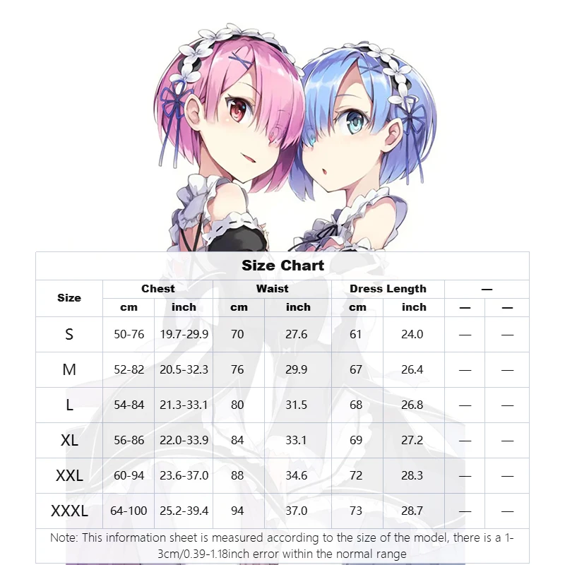 Costumes de Cosplay Rem Ram Anime Re:zero Kara Hajimeru Isekai Seikatsu Kawaii, perruque de serveuse, Costume d'halloween