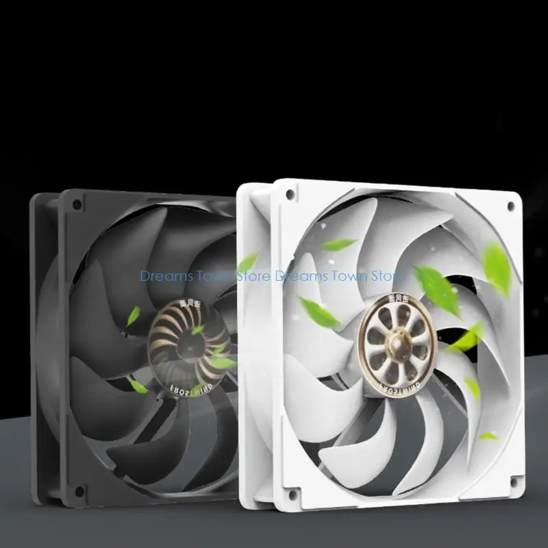  Quiet 12CM Computer Fan Enhances Airflows Efficiency PWM Speed Regulation