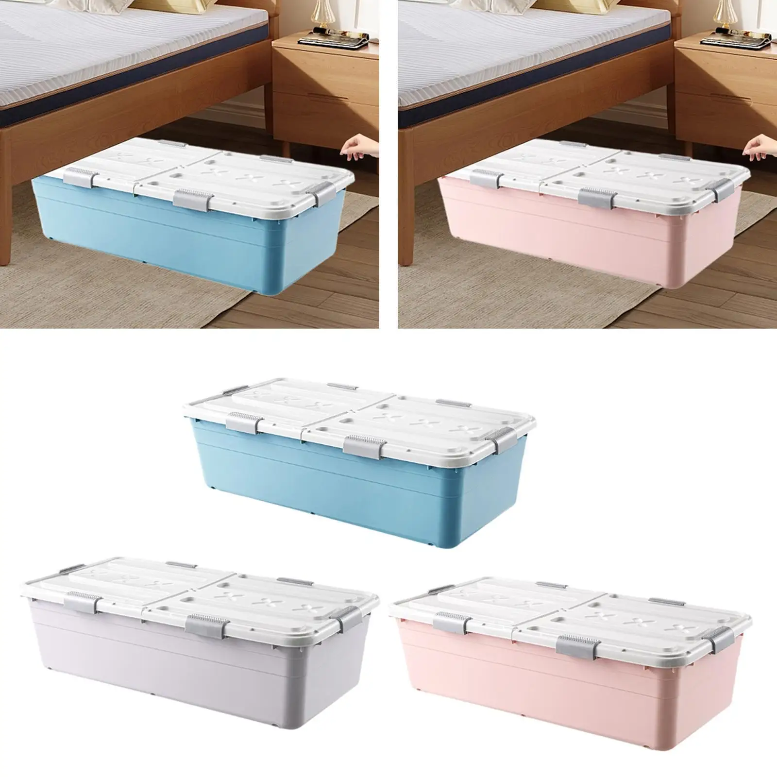 Under Bed Storage Box Storage Bin with Lid for Office Dorm Living Room