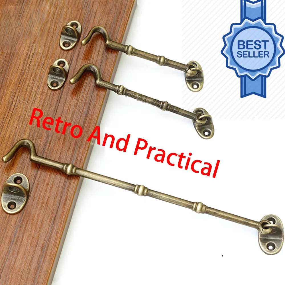 1pcs ทองเหลือง Bronze Cabin Hook และ Eye ไม้ไผ่รูปโบราณ Cabin Hook หน้าต่าง Cabin Hook ล็อคและ Eye Latch ล็อค Shed Gate