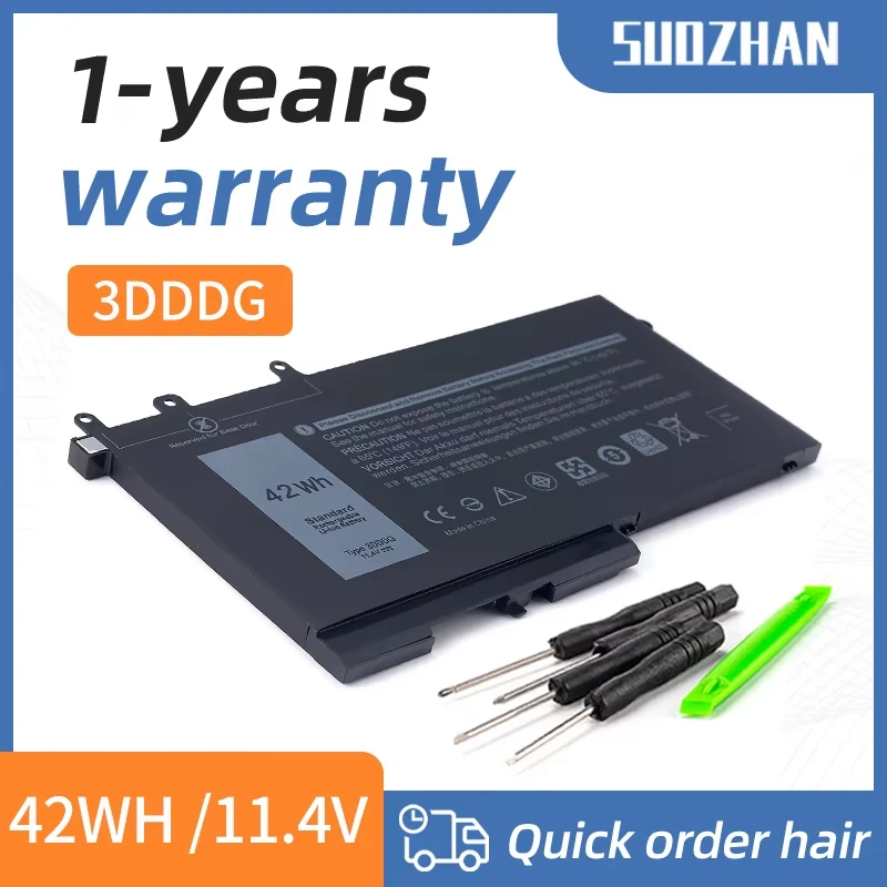 SUOZHAN جديد 3DDDG 11.4 فولت 42WH بطارية الكمبيوتر المحمول لديل Latitude 5280 5288 5480 5580 5490 5590 5491 5591 5495 M3520 M3530 Seri